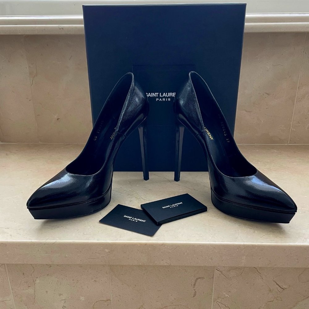 SAINT LAURENT Janis 105 Platform Pumps Black